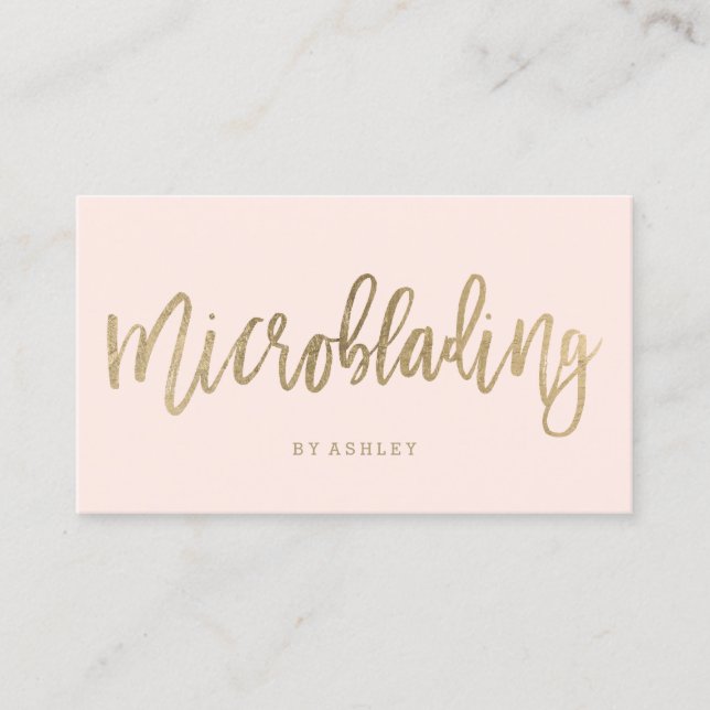 Rosor för Microblading eleganta guld- Visitkort (Framsida)