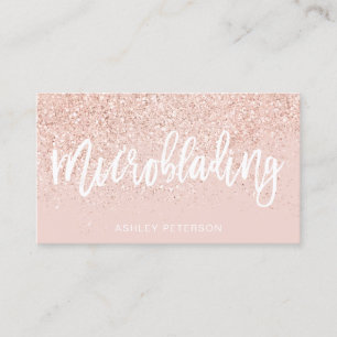 Rosor för Microblading rosa guld- glitterrodnad Visitkort