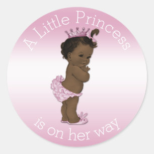 Rosor för Princess baby shower för vintageperson Runt Klistermärke