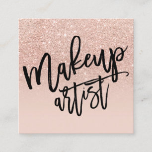 Rosor för rodnad för glitter för Makeuptypograf Fyrkantigt Visitkort