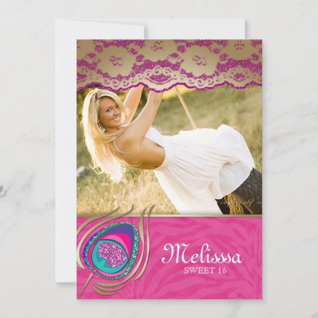 Rosor för sebra för meddelande för inbjudningar (Framsida)