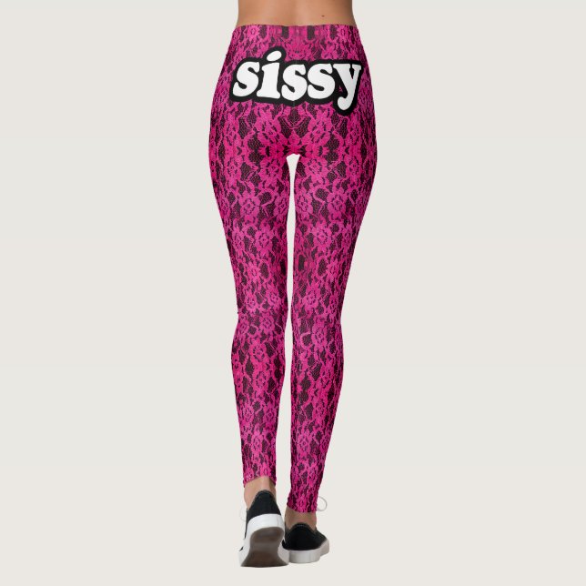 Rosor för Sissydamaskermörk Leggings (Baksida)