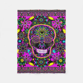 Rosor för sockerskalleneon fleecefilt