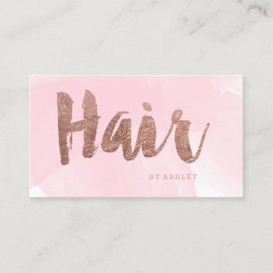 Rosor för typografi för hårstylist moderna rosa visitkort