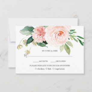 Rosor för vattenfärg Flowers Djupa Bröllop OSA Kort