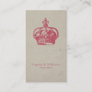 Rosor för vintagekronadrottning visitkort