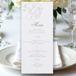 Rosor Formell Modern Klassisk Pärla Elegant Bröllo Meny