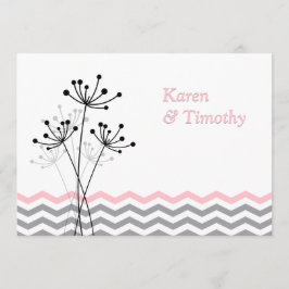 Rosor grå blommigt, sparrebröllopinbjudan inbjudningar