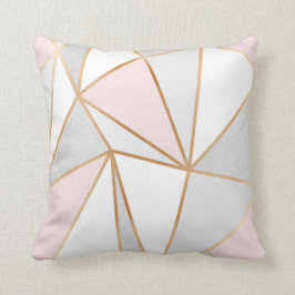 Rosor, grå färg & guld- Geo Kudde