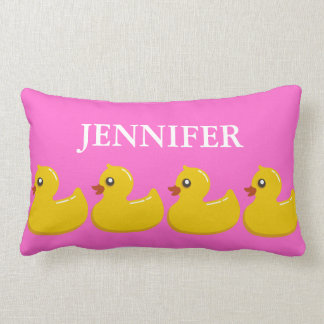 Rosor gult Rubber Ducky med flicknamn Lumbarkudde