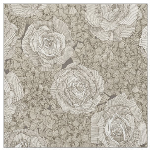 rosor hortensia blommig silver te läder tyg