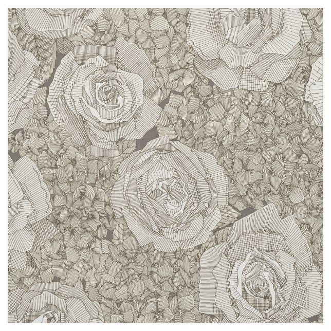 rosor hortensia blommig silver te läder tyg (Provkarta)