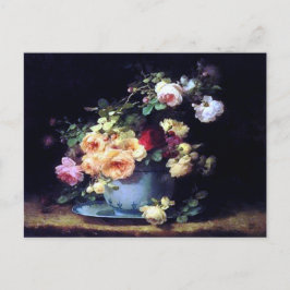 Rosor i en Porcelain Bowl av Emilie Vouga Postcard Vykort