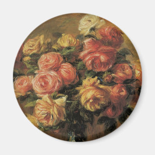 Rosor i en vas av Pierre Renoir, Vintage Fine Art Magnet