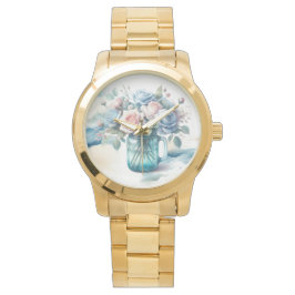 Rosor i murarvas i vintage-stil armbandsur
