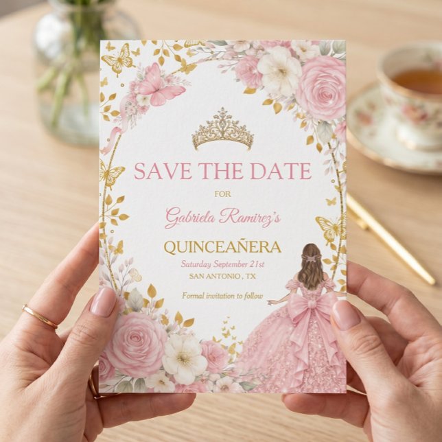 Rosor i rosa nyans för Quinceañera  Spara datum Datumet (Skapare uppladdad)