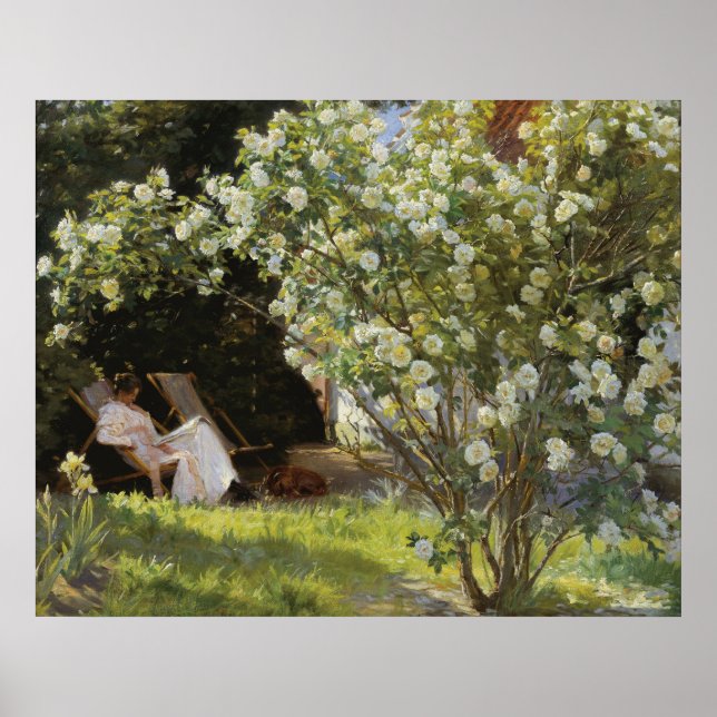 Rosor. Marie Krøyer sittande i deckstolen Poster (Framsidan)