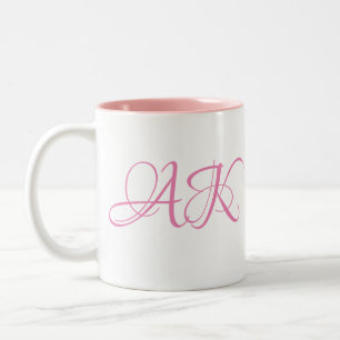 Rosor märka med sina initialer Monogrammuggen - Två-Tonad Mugg