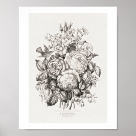 Rosor och blåklockor (1870) kromolitografi konst. poster