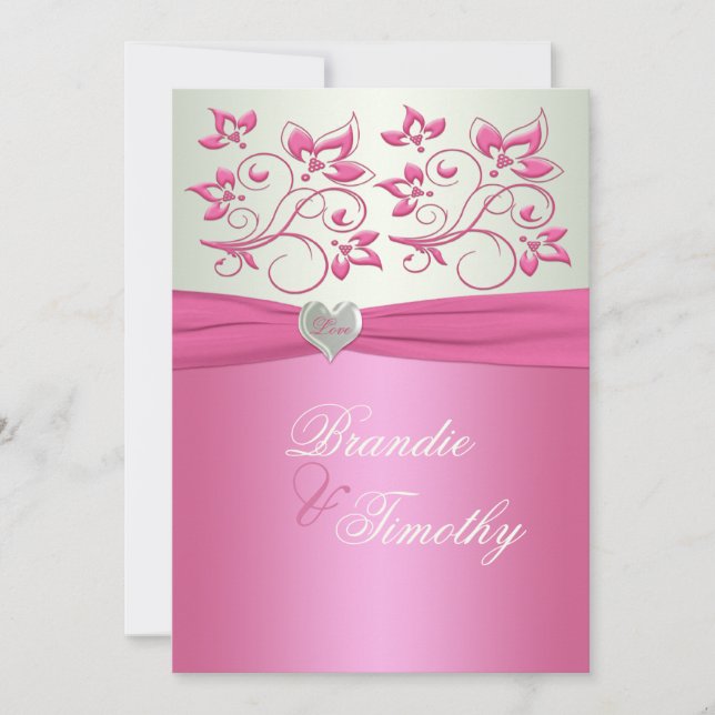 Rosor och blek - grön gifta sig inbjudan för (Framsida)