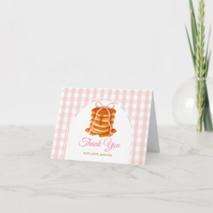 Rosor och Brunch Pannkaka Rosa 1-års Födelsedag Ra Tack Kort