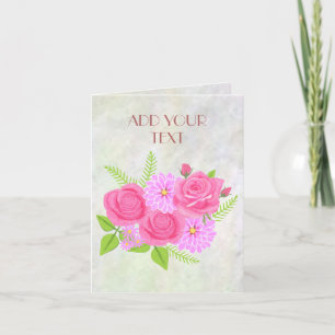 Rosor och Dahlias Blommor Viket Grattiskort Anteckningskort