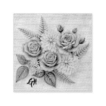Rosor och Dahlias Självbläckande stämpel