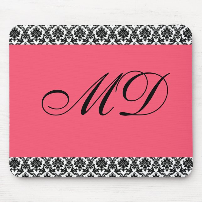 Rosor och damastast tryck Mousepad Musmatta (Framsidan)
