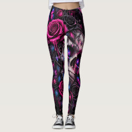rosor och dödskalle- ARH Leggings