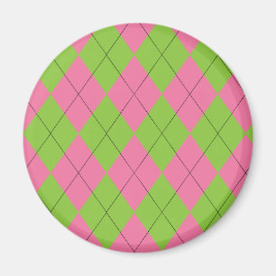 Rosor och grön Argyle magnet