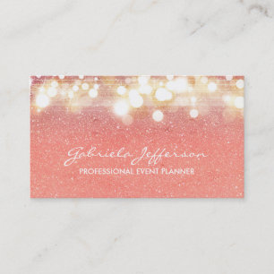 Rosor och guld- glitterchic visitkort