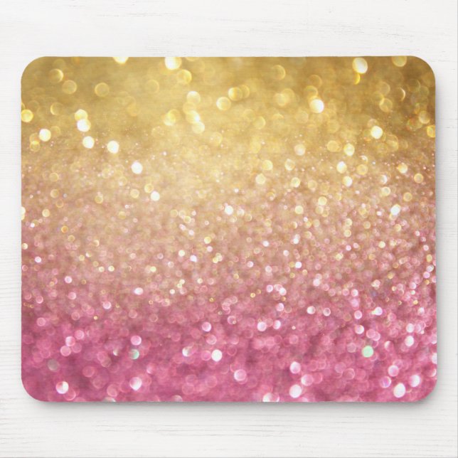 rosor och guld- glitterlook musmatta (Framsidan)