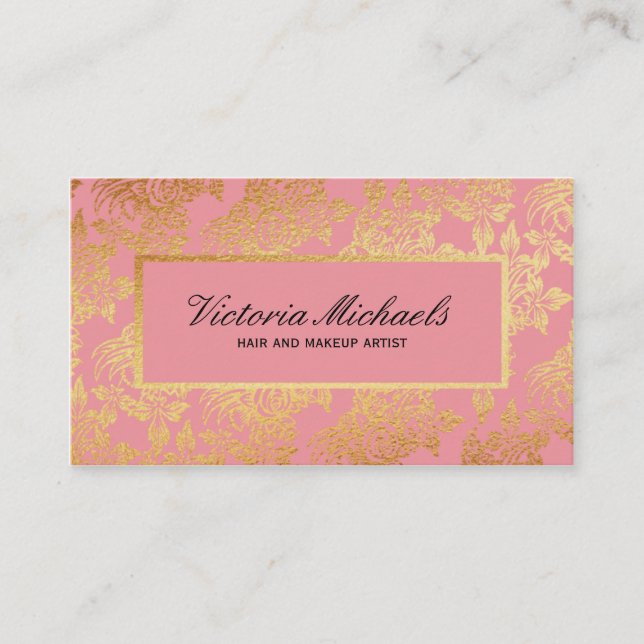 Rosor och guld omkullkastar visitkort (Framsida)