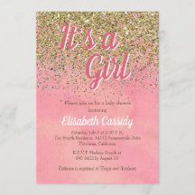 Rosor och inbjudan för baby shower för