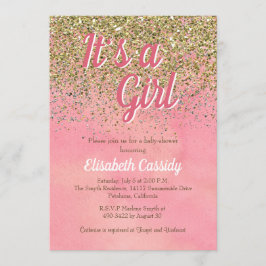 Rosor och inbjudan för baby shower för