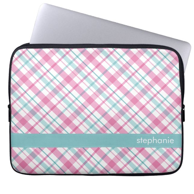 Rosor och krickaplädmönster laptop fodral (Framsidan)