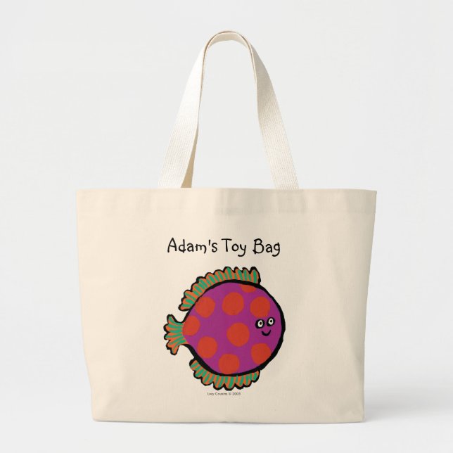 Rosor och orangen Polka-Pricker fisken Jumbo Tygkasse (Framsidan)