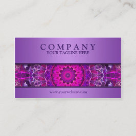Rosor och purpurfärgad glödande mandala - moderna visitkort