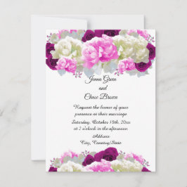 Rosor och rosa peonblommor Blommig bröllopsinbjuda Inbjudningar