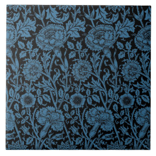 Rosor och rosa tapet William Morris 1890 Kakelplatta
