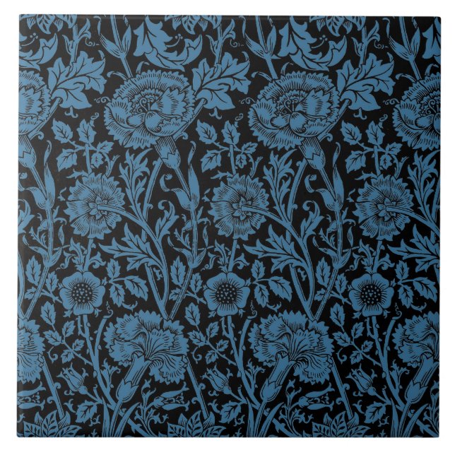 Rosor och rosa tapet William Morris 1890 Kakelplatta (Framsidan)
