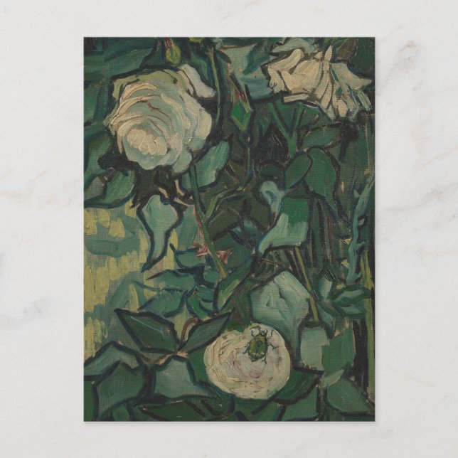 Rosor och skalbagge av Vincent Van Gogh vykort (Framsida)