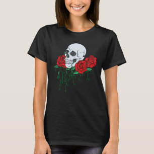 Rosor och Skull T Shirt