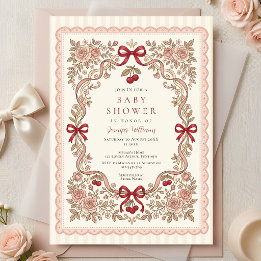 Rosor och slingor Baby Shower-inbjudan Inbjudningar