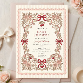 Rosor och slingor Baby Shower-inbjudan Inbjudningar
