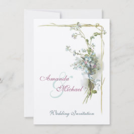 Rosor och slösar glömma-mig-nots bröllop inbjudningar