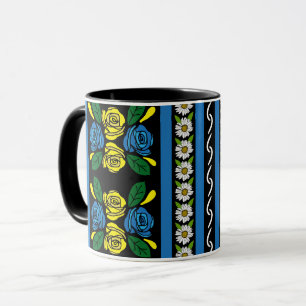 Rosor och slott Blommönster Mugg