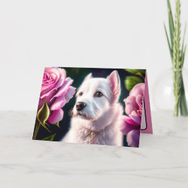 Rosor Och Sött Hund Kollektion Kort