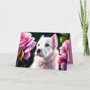 Rosor Och Sött Hund Kollektion Kort