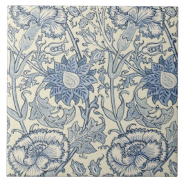 Rosor och steg vid William Morris 1890 Kakelplatta
